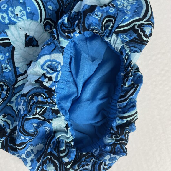 Talbots Blue Paisley Print Puff Sleeve Peasant Blouse Plus Size 2X Viscose - Picture 9 of 9